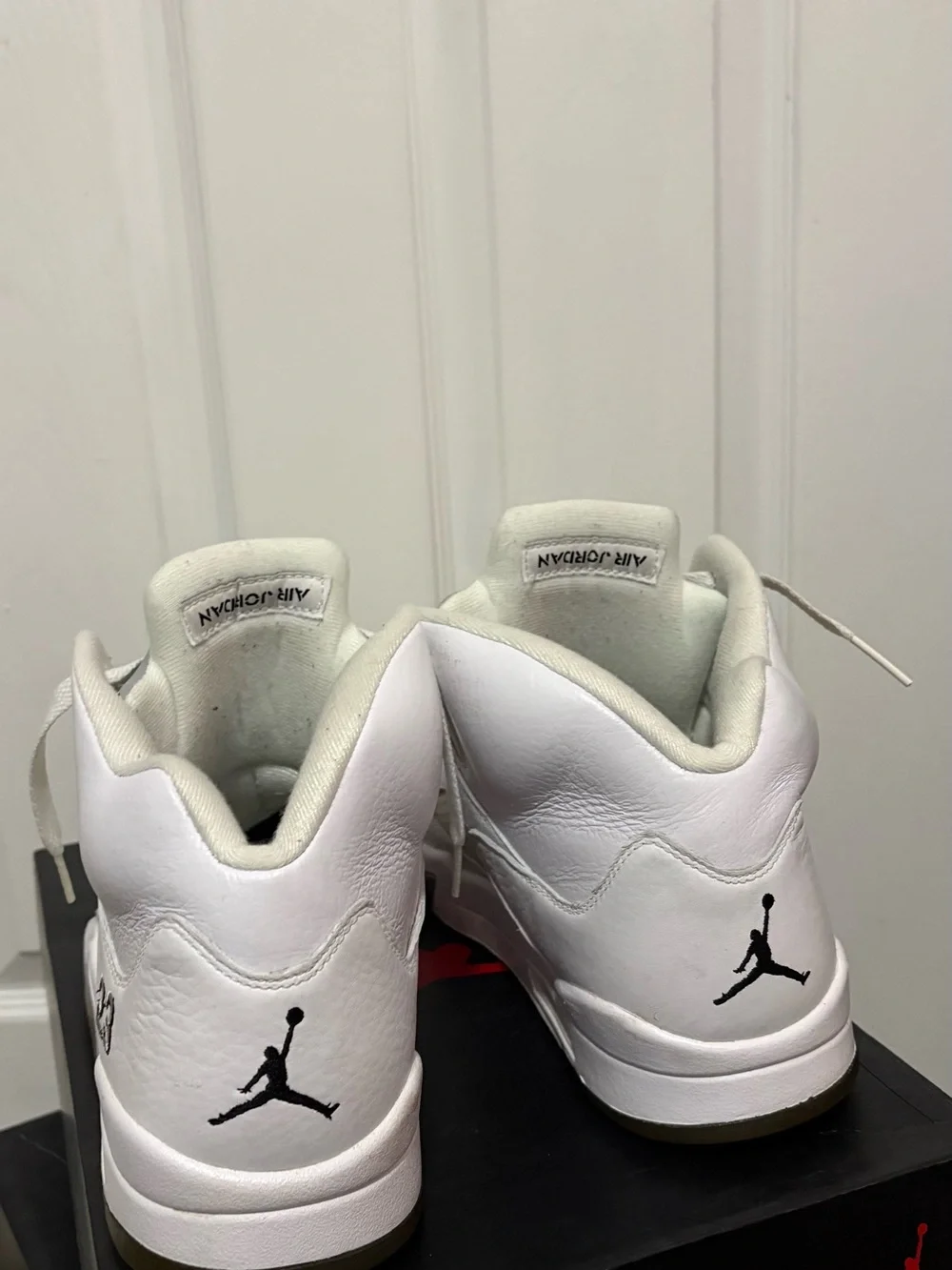 Jordan White Leather High-Top Basketball Sneakers